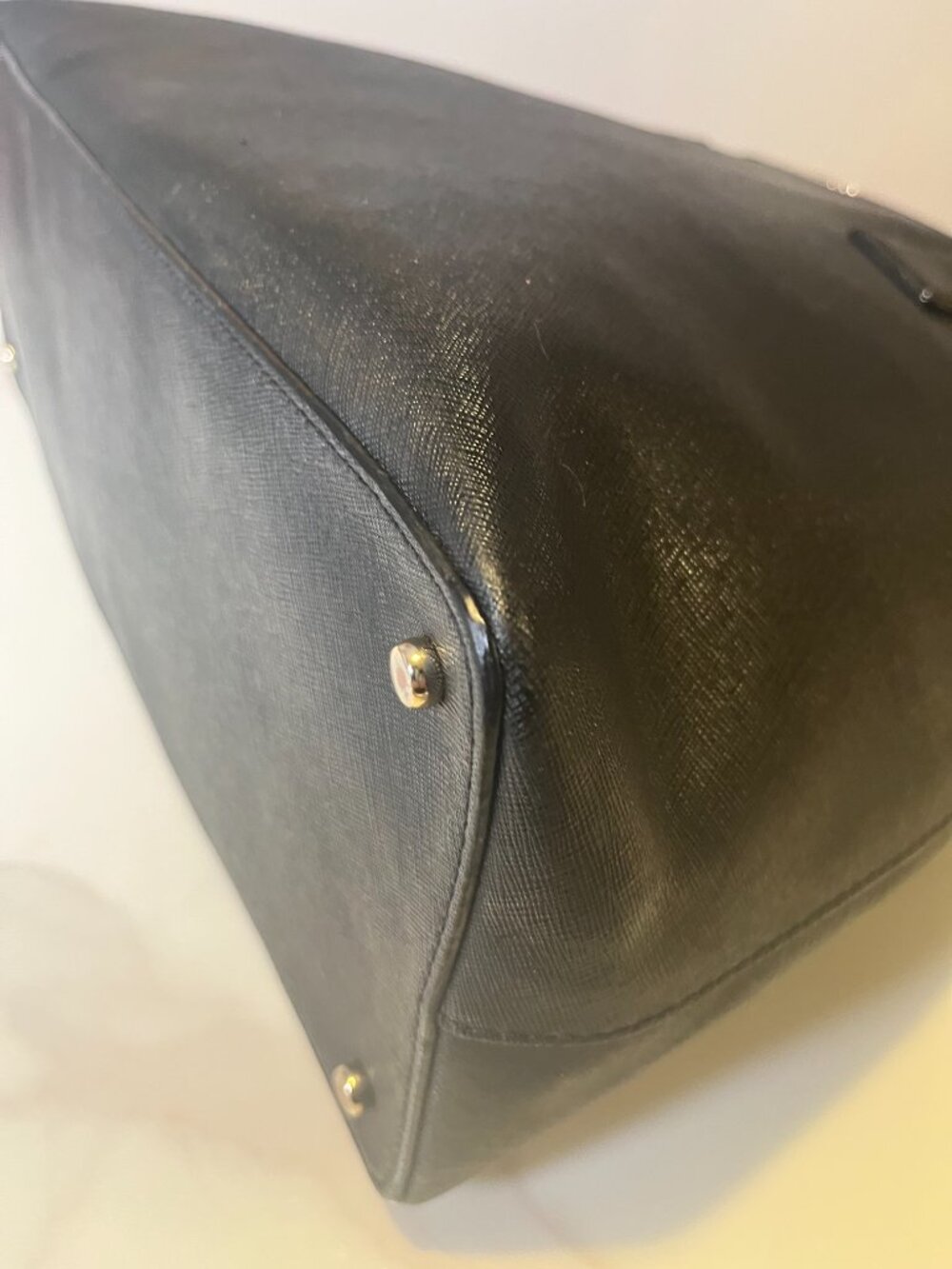 Kate Spade New York Black Saffiano Leather Large Tote Shoulder Bag Work Purse - Picture 8 of 11